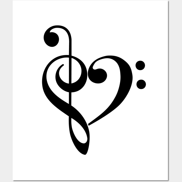 Treble Clef & Bass Clef Heart Wall Art by heartlocked